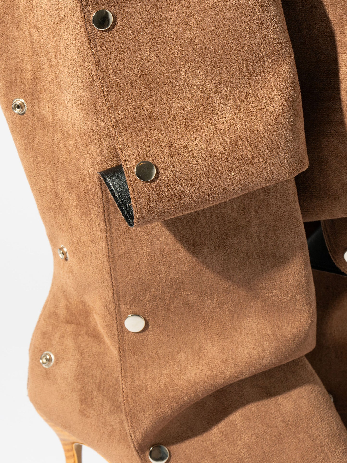 Fini Pointed Toe Buckle Detachable Boots - Carmel Brown