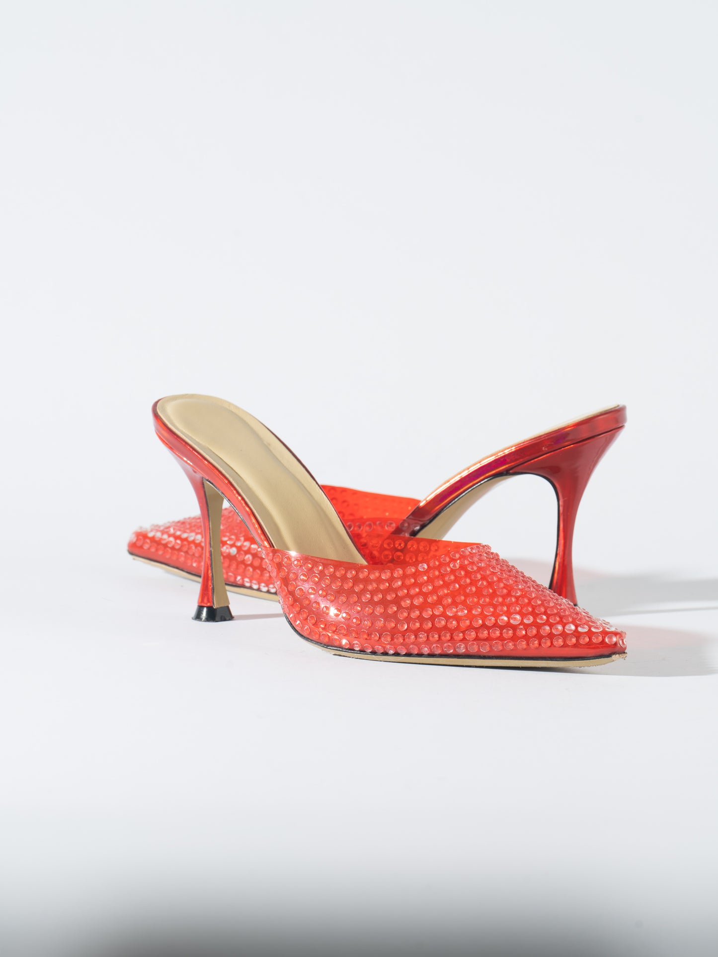 Moonlight Crystal Embellished Sandals - Watermelon Red